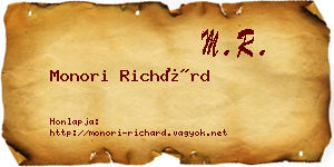 Monori Richárd névjegykártya